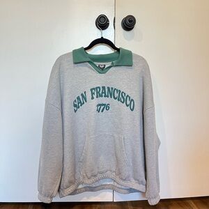 PacSun Gray and Green Sweatshirt